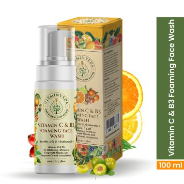 VITMINVEDA: Natural Vitamin C & B3 Foaming Face Wash - 100 ml