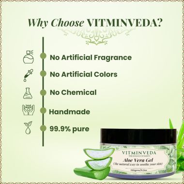 VITMINVEDA: Pure Natural Aloe Vera Gel - 100 gm
