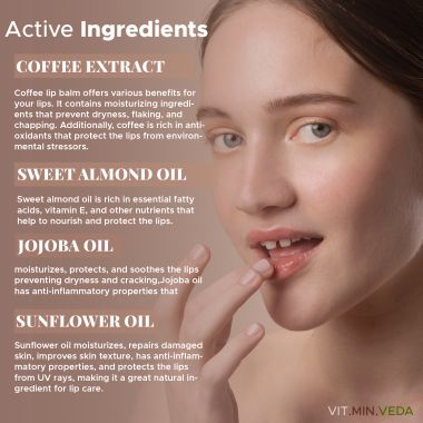 VITMINVEDA: Natural Coffee Lip Balm - 8 gm