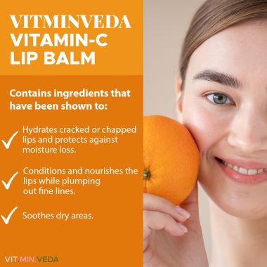 VITMINVEDA: Natural Orange Vitamin C Lip Balm - 8 gm