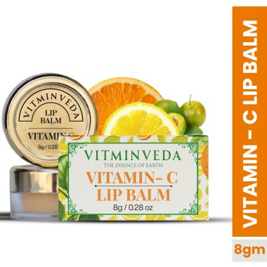 VITMINVEDA: Natural Orange Vitamin C Lip Balm - 8 gm