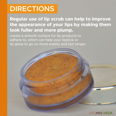 VITMINVEDA: Natural Orange Vitamin C Lip Scrub - 8 gm