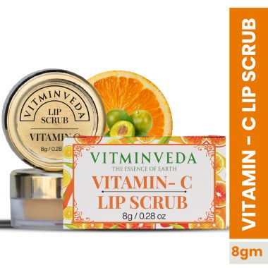 VITMINVEDA: Natural Orange Vitamin C Lip Scrub - 8 gm