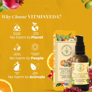 VITMINVEDA: Vitamin C & B3 Face Serum for Natural Glow - 30 ml