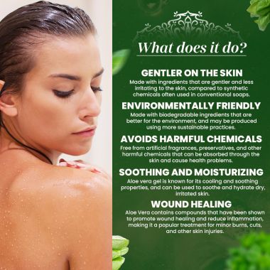 VITMINVEDA: Aloe Vera & Basil Herbal Soap Bar - 125 gm