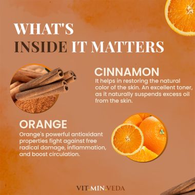 VITMINVEDA: Orange & Cinnamon Herbal Soap Bar - 125 gm