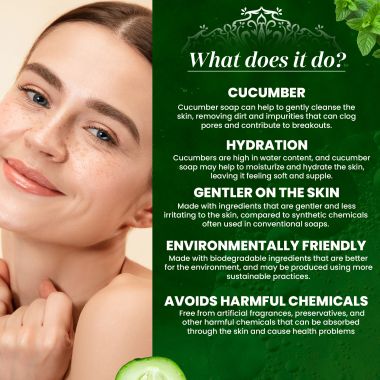 VITMINVEDA: Cucumber & Menthol Herbal Soap Bar - 125 gm