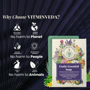 VITMINVEDA: Exotic Essentials Essence Herbal Soap Bar - 125 gm