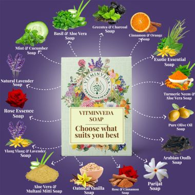 VITMINVEDA: Exotic Essentials Essence Herbal Soap Bar - 125 gm