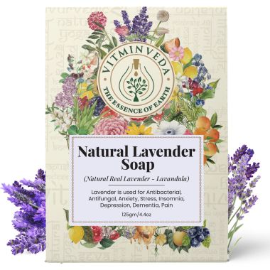 VITMINVEDA: Real Lavender Herbal Soap Bar - 125 gm