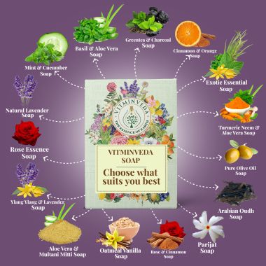 VITMINVEDA: Real Lavender Herbal Soap Bar - 125 gm