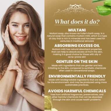 VITMINVEDA: Multani Mitti & Aloe Vera Herbal Soap Bar - 125 gm