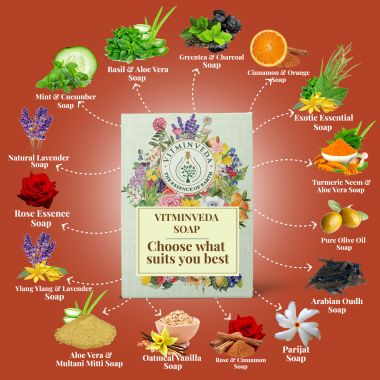 VITMINVEDA: Natural Parijat Herbal Soap Bar - 125 gm