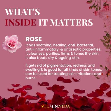 VITMINVEDA: Natural Rose Essence Herbal Soap Bar - 125 gm