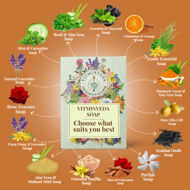 VITMINVEDA: Natural Vanilla Oatmeal Herbal Soap Bar - 125 gm