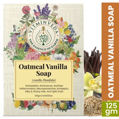 VITMINVEDA: Natural Vanilla Oatmeal Herbal Soap Bar - 125 gm