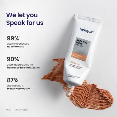 Reequil: Sheer Zinc Tinted Mineral Sunscreen SPF 50 PA+++ - 50gm