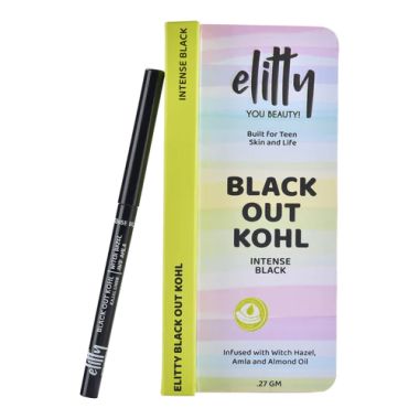 Elitty Beauty: Black Out Kohl Intense Black Kajal - 0.27gm- Pack of 2