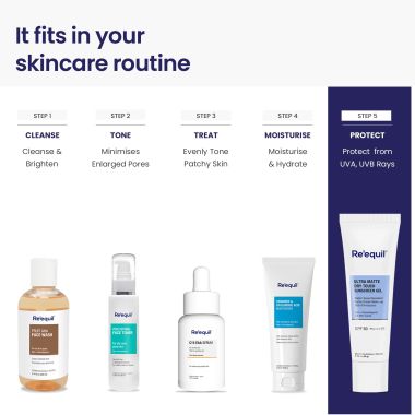 Reequil: Ultra Matte Dry Touch Sunscreen Gel SPF 50 PA++++ - 50gm