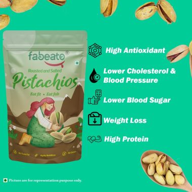 Fabeato: Premium Roasted & Salted Pistachios - 200gm