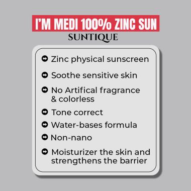 Suntique: I’M Medi 100% Zinc Sun SPF50+ PA++++ - 50ml