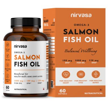 Nirvasa: Omega 3 Salmon Fish Oil Capsules - 60 Softgels