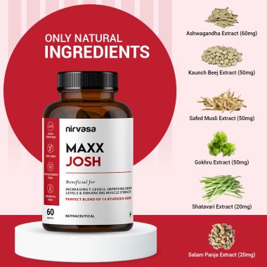 Nirvasa: Maxx Josh Testo Tablets - 60 Tablets
