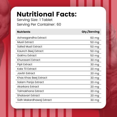 Nirvasa: Maxx Josh Testo Tablets - 60 Tablets