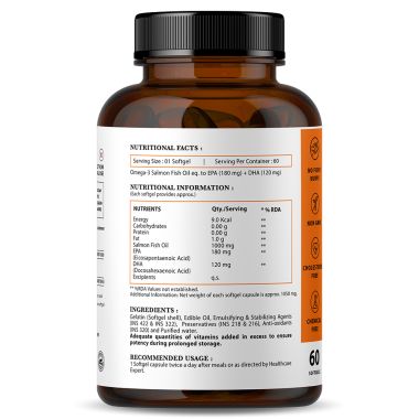 Nirvasa: Omega 3 Salmon Fish Oil Capsules - 60 Softgels