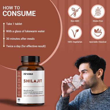 Nirvasa: Shilajit Tablets - 60 Tablets