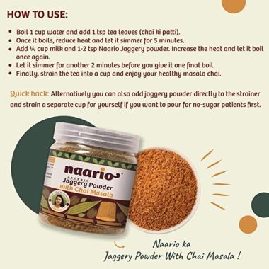 Naario: Jaggery Powder with Chai Masala - 200 gm