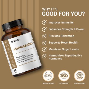 Nirvasa: Ashwagandha Tablets - 60 Tablets