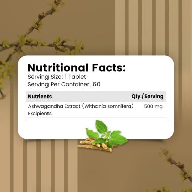 Nirvasa: Ashwagandha Tablets - 60 Tablets