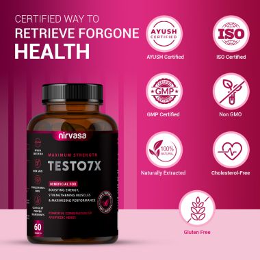 Nirvasa: Testo 7X Tablets - 60 Tablets