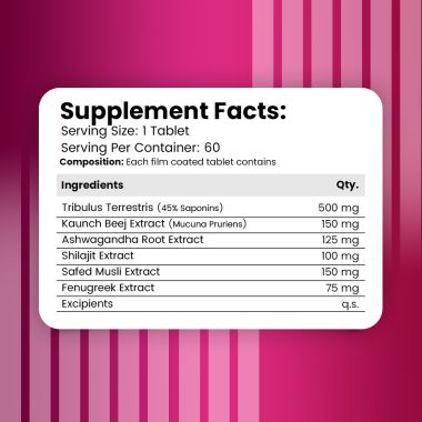 Nirvasa: Testo 7X Tablets - 60 Tablets
