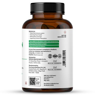 Nirvasa: Vitamin D3 + K2 Tablets - 60 Tablets