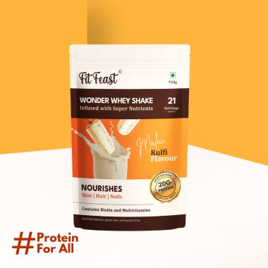 FitFeast: Wonder Whey Shake - Malai Kulfi - 750gm