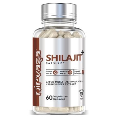 Nirvasa: Pure Shilajit Capsules with Safed Musli - Ashwagandha & Kaunch Beej...