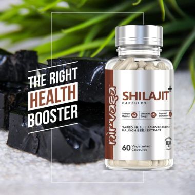 Nirvasa: Pure Shilajit Capsules with Safed Musli - Ashwagandha & Kaunch Beej - 60 Capsules