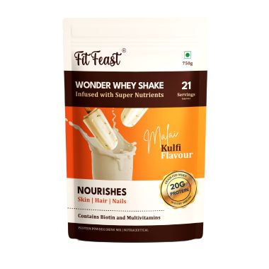 FitFeast: Wonder Whey Shake - Malai Kulfi - 750gm