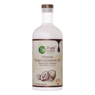 Pure Nutrition: Special Offer -Cold Pressed Raw Virgin Coconut Oil & Cold Pressed Raw Virgin Olive Oil Combo- Glass Bottle - 500ml Each