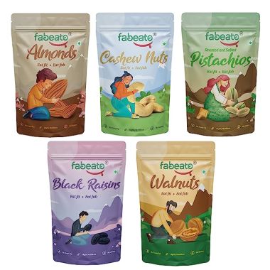 Fabeato: Dry Fruits & Nuts Combo - Pack of 5 (200gm each)