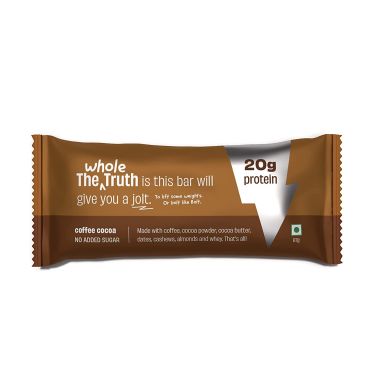 The Whole Truth: High Protein Double Cocoa Protein Bar & High Protein Coffee Cocoa Protein Bar | Pack of 10 (67gm each)