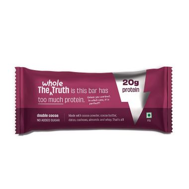 The Whole Truth: High Protein Double Cocoa Protein Bar & High Protein Coffee Cocoa Protein Bar | Pack of 10 (67gm each)