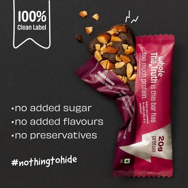The Whole Truth: High Protein Double Cocoa Protein Bar & High Protein Coffee Cocoa Protein Bar | Pack of 10 (67gm each)