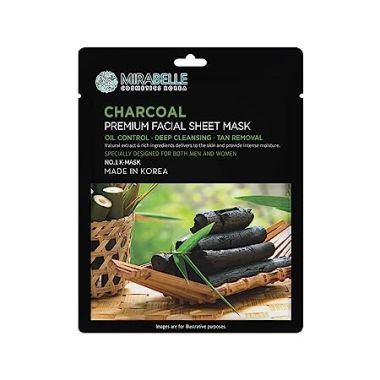 Mirabelle: Charcoal Premium Facial Sheet Mask - 25ml