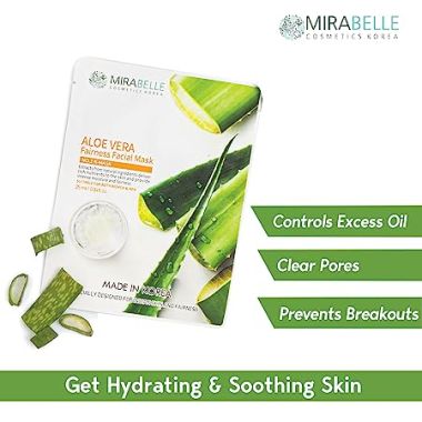 Mirabelle: Aloe Vera Facial Sheet Mask - 25ml