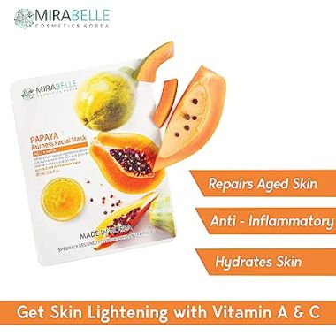 Mirabelle: Papaya Facial Sheet Mask - 25ml