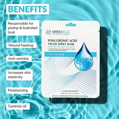 Mirabelle: Hyaluronic Acid Facial Sheet Mask - 25ml