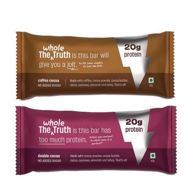 The Whole Truth: High Protein Double Cocoa Protein Bar & High Protein Coffee...